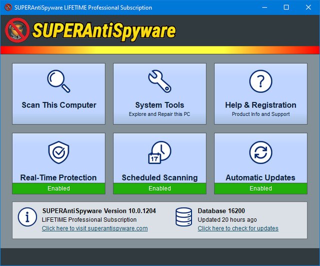 SUPERAntiSpyware Professional X 10.0.1204