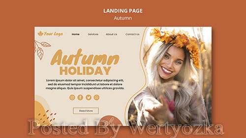 Autumn concept landing page template