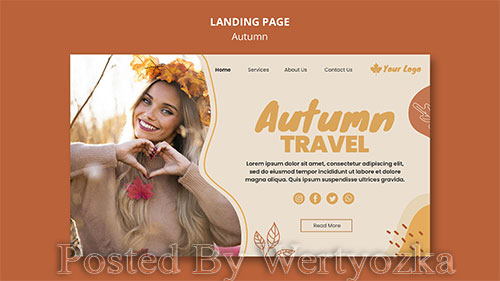 Autumn concept landing page template