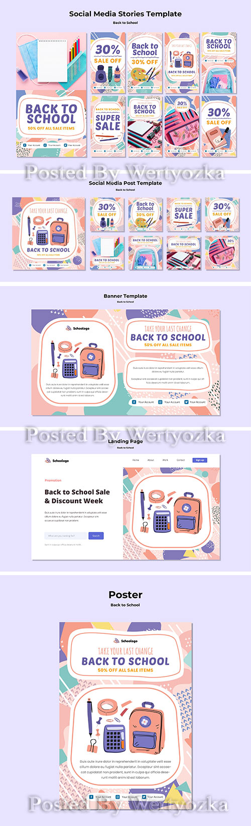 Back to school poster, back to school social media post