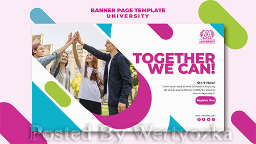 University horizontal banner page template