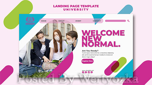 University landing page template style