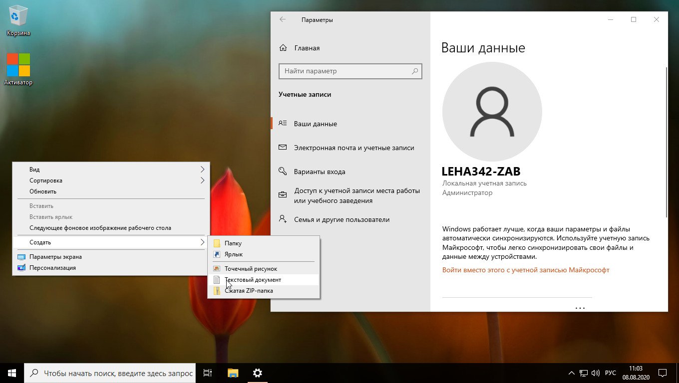 Windows 10 Enterprise x64 Minimalist v.20.08.1 by Zab (RUS/2020)