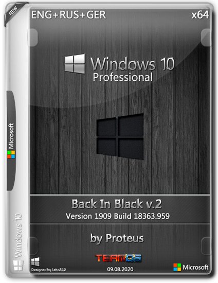 Windows 10 Pro x64 1909 Back In Black v.2 by Proteus (ENG+RUS+GER/2020)