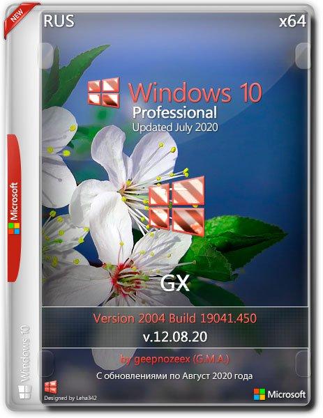 Windows 10 Pro x64 2004.19041.450 GX v.12.08.20 (RUS/2020)