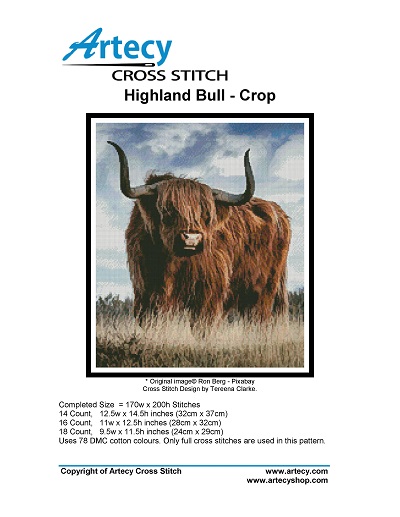 Artecy Cross Stitch - Highland Bull 