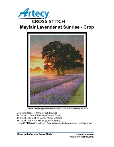 Artecy Cross Stitch - Mayfair Lavender at Sunrise  