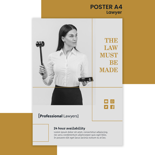 Law firm ad template poster
