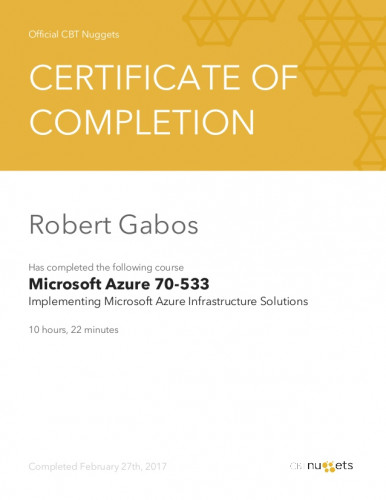 CBT Nuggets - Microsoft Azure: Implementing Infrastructure Solutions (70-533)