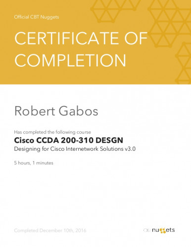 CBT Nuggets - Cisco CCDA Design 200-310 DESGN