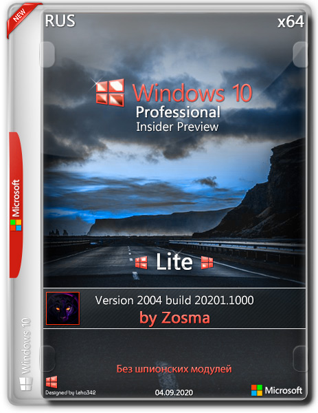 Windows 10 Pro x64 Lite Insider Preview Build 20201.1000 by Zosma (RUS/2020)