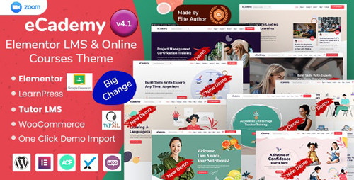 ThemeForest - eCademy v4.1 - Elementor LMS & Online Courses Education Theme - 26701069 - NULLED