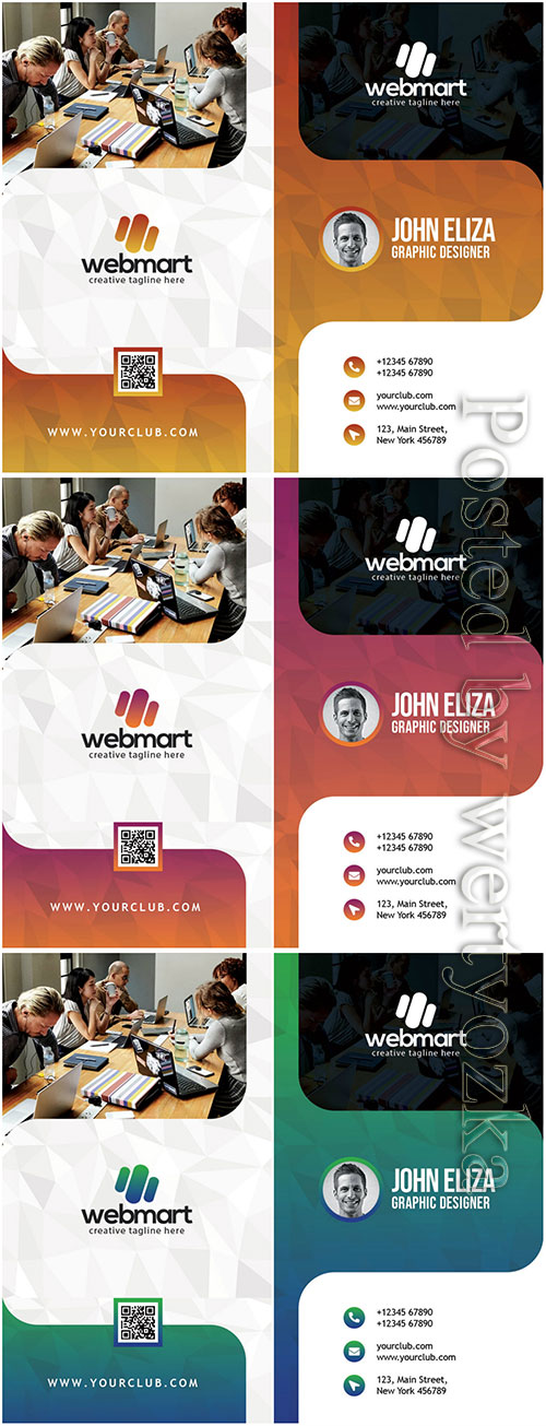 Vertical Creative Business Card Design PSD