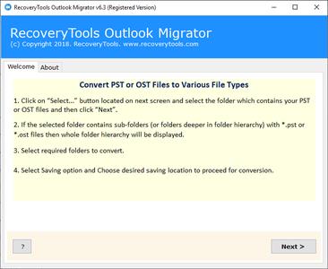 RecoveryTools Outlook Migrator 6.3