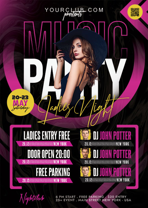 Club Party Flyer PSD Template